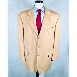 Jack Victor x Loro Piana Cashmere Blazer Mens 48L Tan Sport Coat Jacket